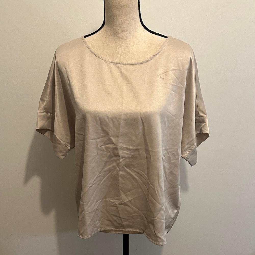 NEW Vero Moda Merle Gold Cream Satin Blouse